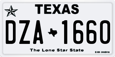 TX license plate DZA1660