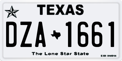 TX license plate DZA1661