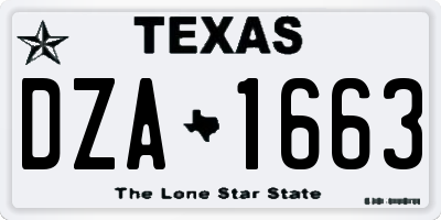 TX license plate DZA1663