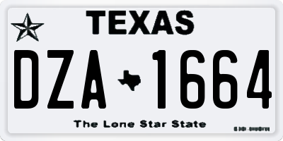 TX license plate DZA1664