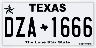 TX license plate DZA1666