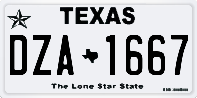 TX license plate DZA1667