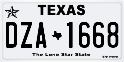 TX license plate DZA1668