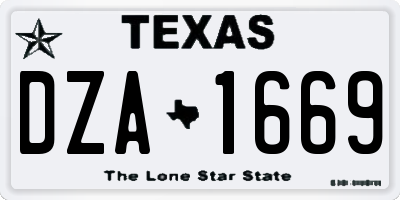 TX license plate DZA1669