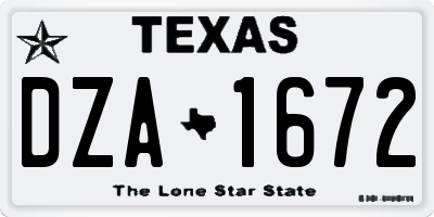 TX license plate DZA1672