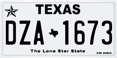 TX license plate DZA1673