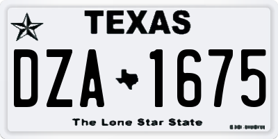 TX license plate DZA1675