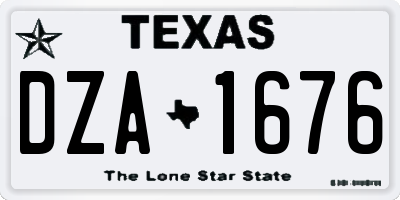 TX license plate DZA1676