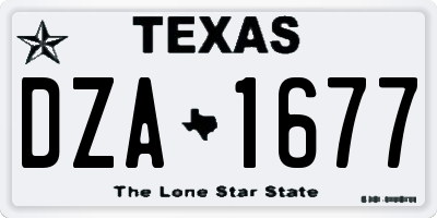 TX license plate DZA1677