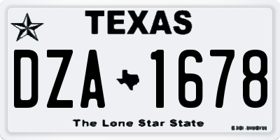 TX license plate DZA1678