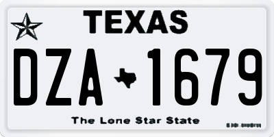 TX license plate DZA1679