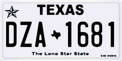 TX license plate DZA1681