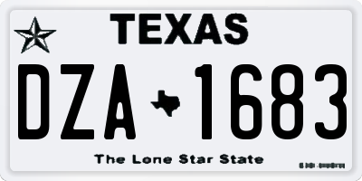 TX license plate DZA1683