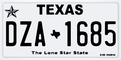 TX license plate DZA1685