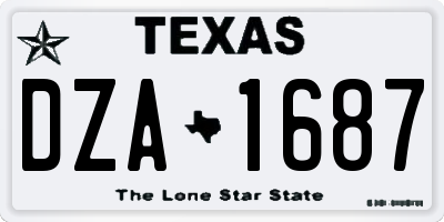 TX license plate DZA1687