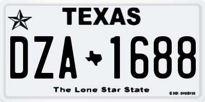 TX license plate DZA1688