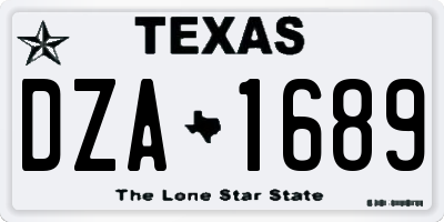 TX license plate DZA1689