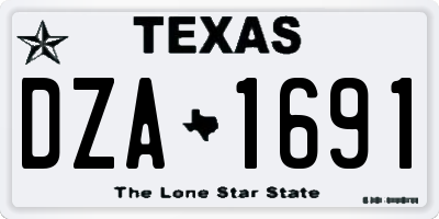 TX license plate DZA1691