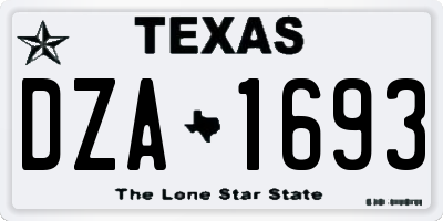 TX license plate DZA1693