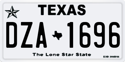TX license plate DZA1696