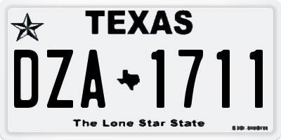 TX license plate DZA1711