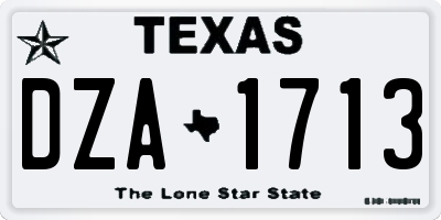 TX license plate DZA1713