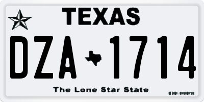 TX license plate DZA1714