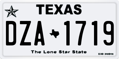 TX license plate DZA1719