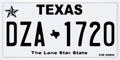 TX license plate DZA1720