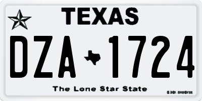 TX license plate DZA1724