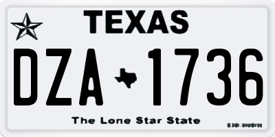 TX license plate DZA1736