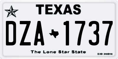 TX license plate DZA1737