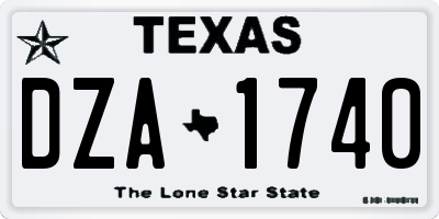 TX license plate DZA1740