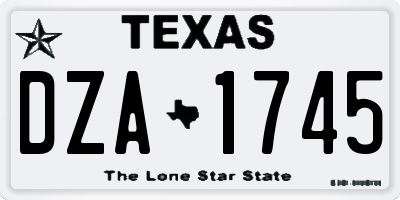 TX license plate DZA1745