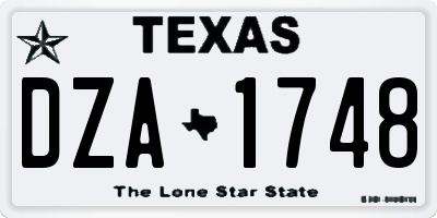 TX license plate DZA1748