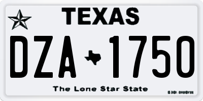TX license plate DZA1750