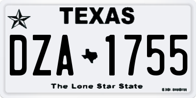 TX license plate DZA1755