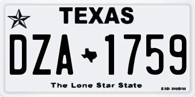 TX license plate DZA1759