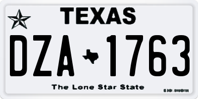 TX license plate DZA1763