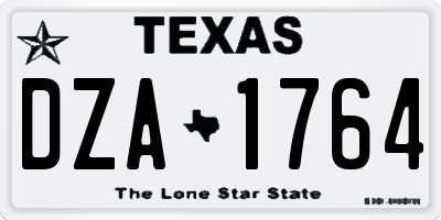 TX license plate DZA1764