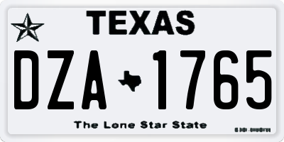 TX license plate DZA1765
