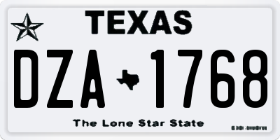 TX license plate DZA1768