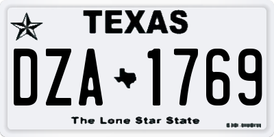 TX license plate DZA1769