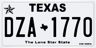 TX license plate DZA1770