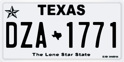 TX license plate DZA1771
