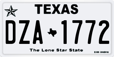 TX license plate DZA1772