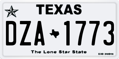 TX license plate DZA1773