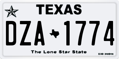 TX license plate DZA1774