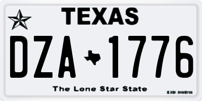 TX license plate DZA1776