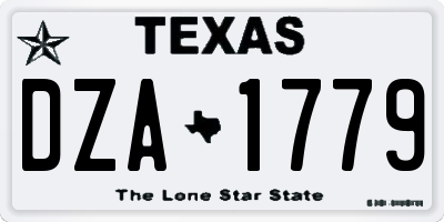 TX license plate DZA1779